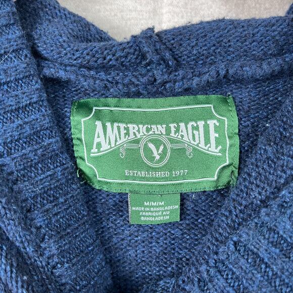 Vintage American Eagle Mens Aztec Hooded Sweater Size M Southwestern Western - Picture 3 of 9